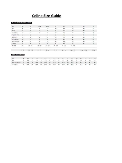 celine shoe sizing|celine size chart.